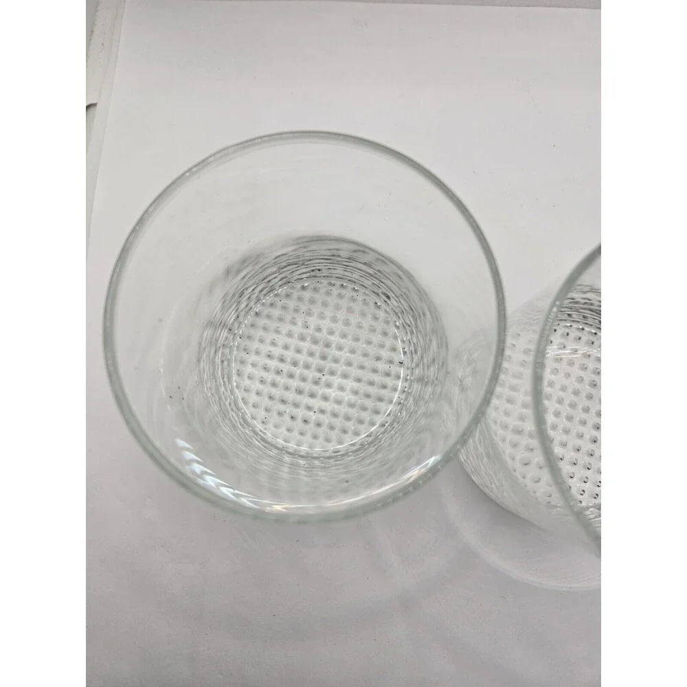 Vintage Rocks Glasses Thick Dimpled Bottom 2.75” Set Of 2